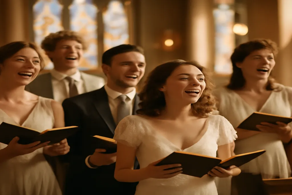 Chorale interprétant un chant lors d'une cérémonie de mariage